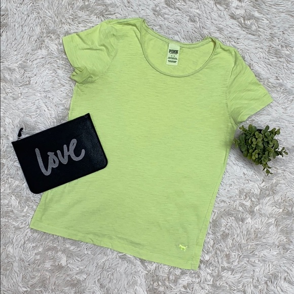 PINK Victoria’s Secret SS T-shirt 💗 Lime - Picture 2 of 11